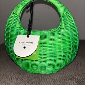 Kate Spade Green Shoulder Bag with Woven Design